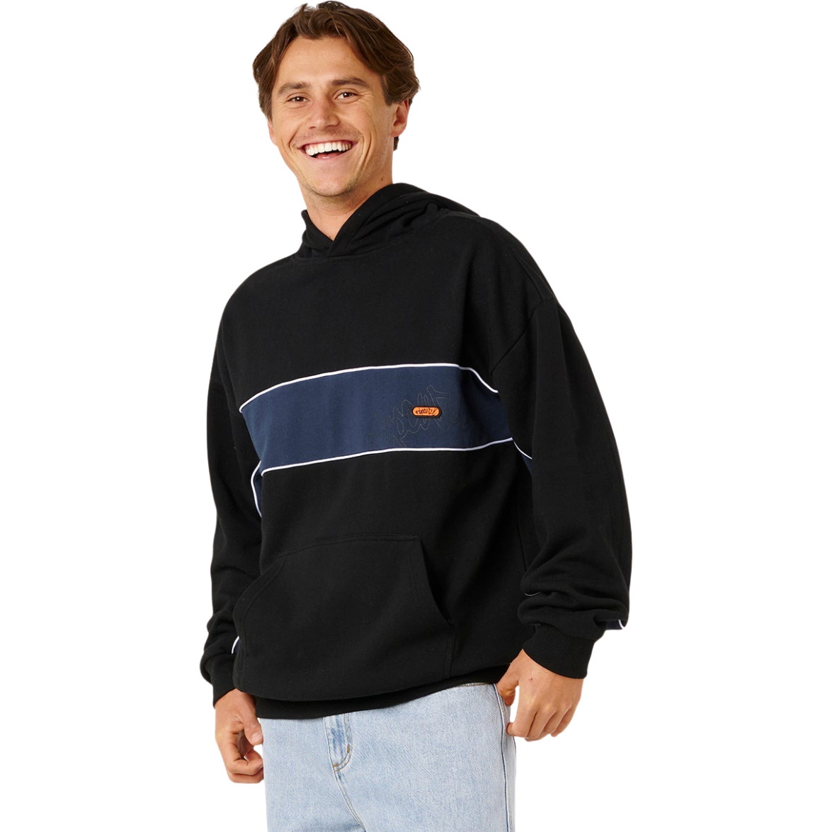 2026 Rip Curl Mens Panel Beater Hoodie 0BIMFL - Black